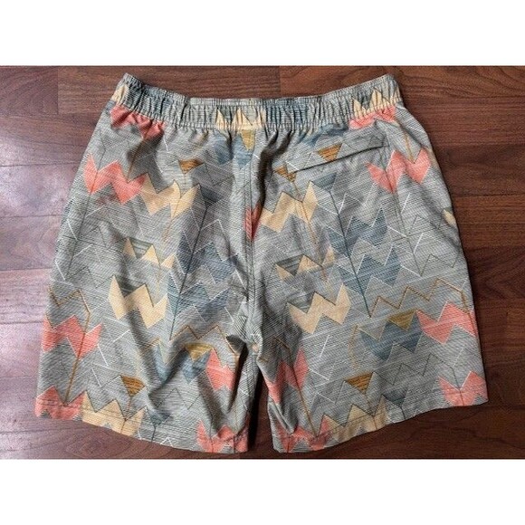 LL Bean Vacation Land Swim Trunks Mens MED Geometric Stretch Southwest Lined - Picture 8 of 8